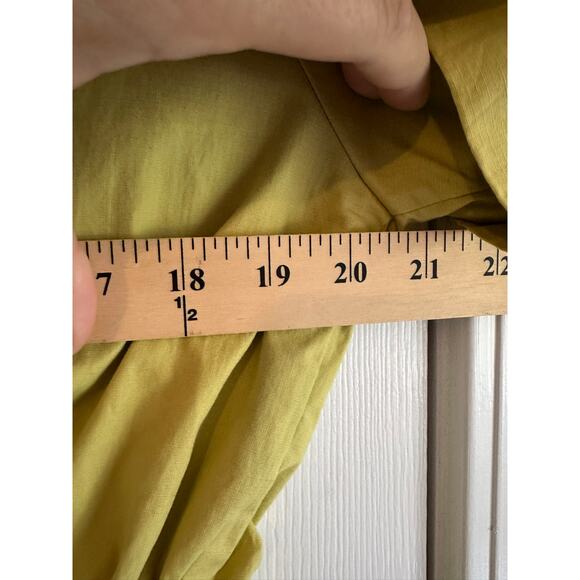CAbi Chartreuse Yellow Trench Style Shirt Dress Size Large - Picture 6 of 8